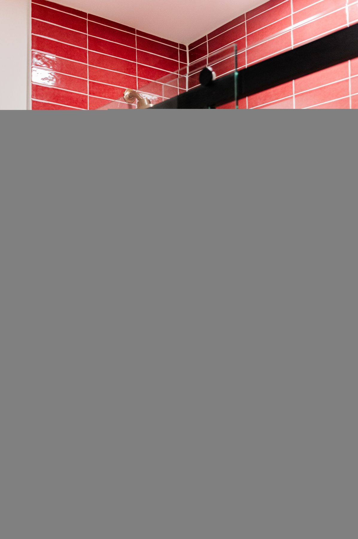 Red Wall Bath — bathrooms