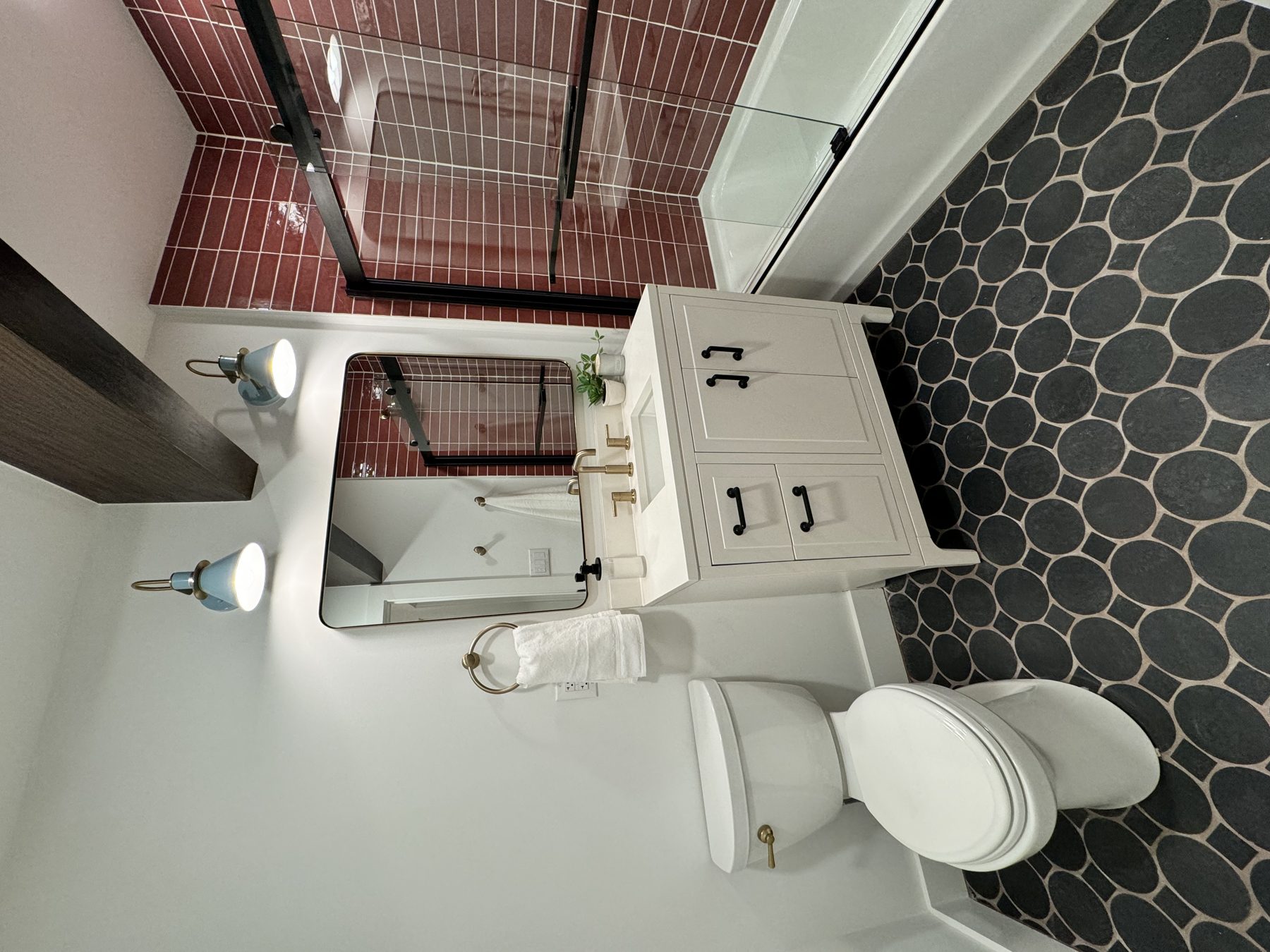 Red Wall Bath — interiors