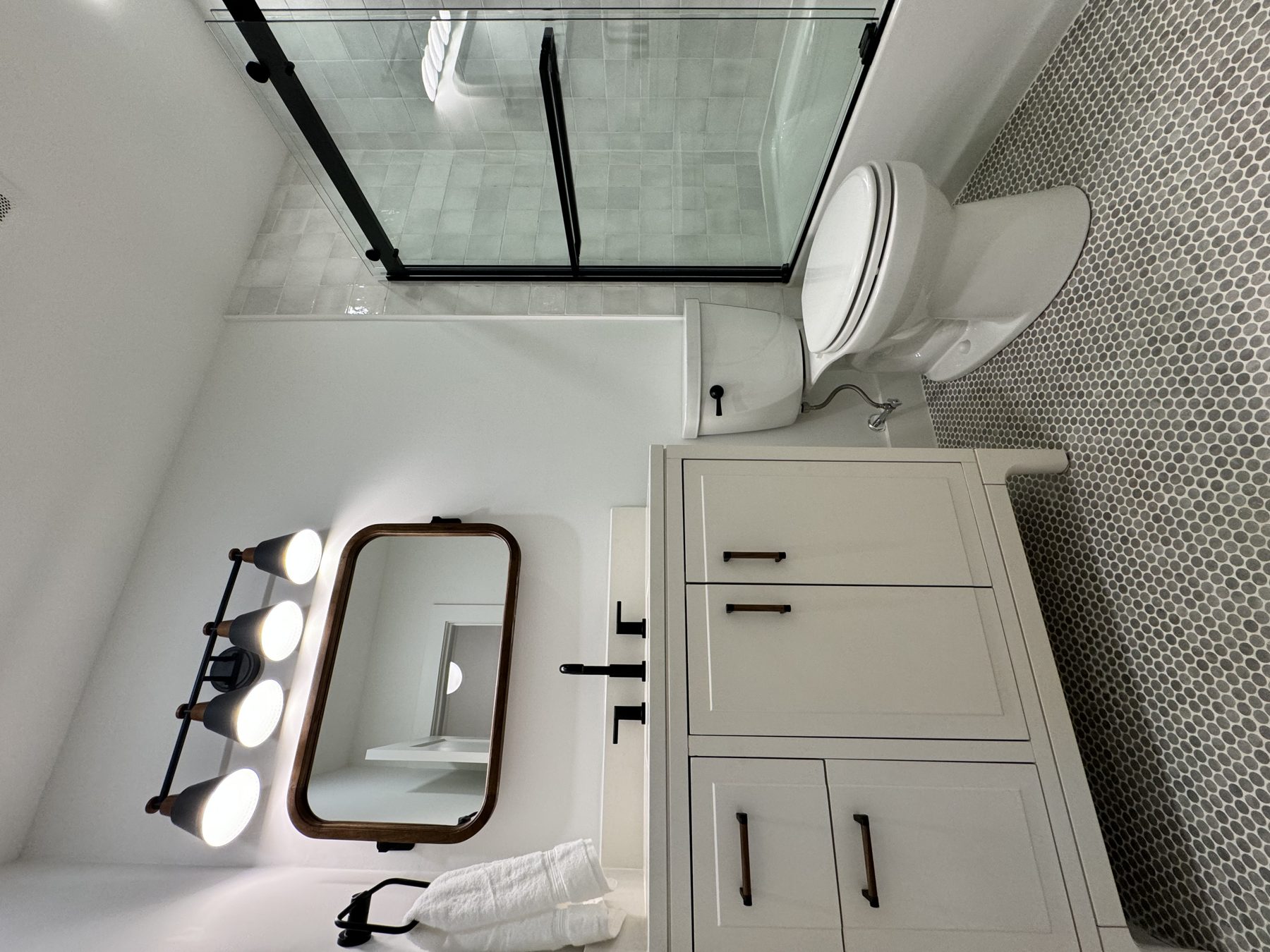White & Black Bath — bathrooms